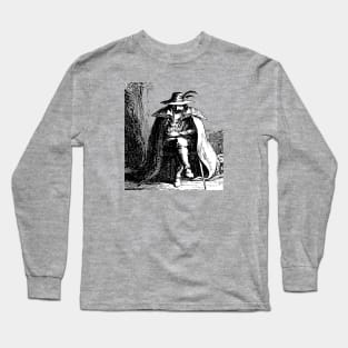 Guy Fawkes Black and White Vector Art Long Sleeve T-Shirt